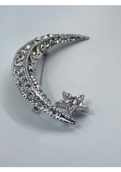 Taşlı Hilal ve Yıldız Model Broş