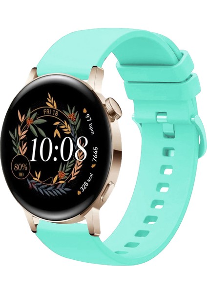Huawei Watch Gt3 42MM ile Uyumlu Kordon Jel Silikon Tokalı Kayış