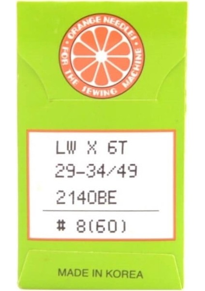Etek Baskı Iğnesi / LWX6T 8/60 10 Adet
