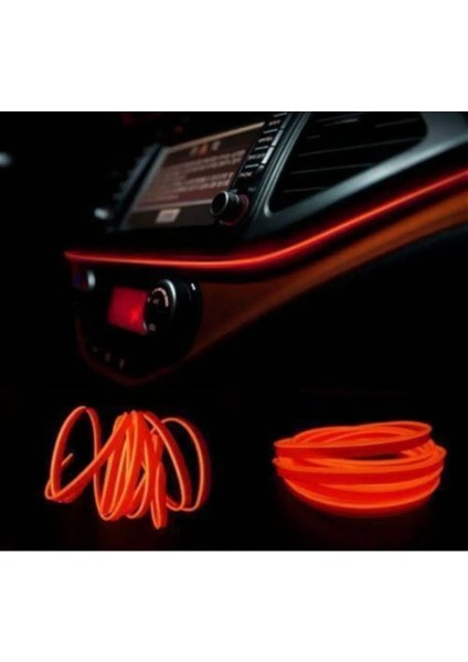 Araç Içi Aydınlatma Ip Neon LED Turuncu 2 Metre