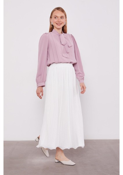 Ekru Kırışık Piliseli Etek fiyatları