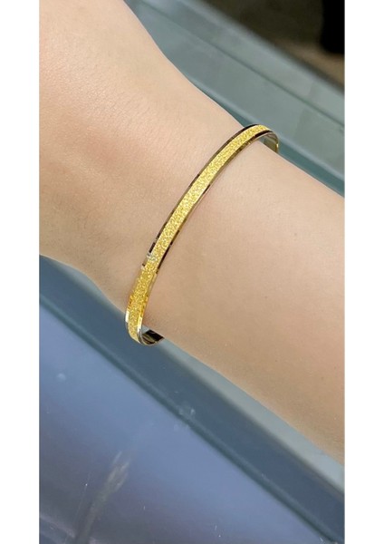 8 gr (GRAM) Yatırımlık Işçiliksiz Kalemli Simli Çöp Bilezik 22 Ayar Altın