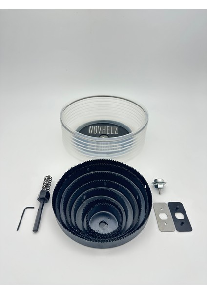 Nov-26 Körüklü Vantuzlu Matkap Ucu Toz Tutucu ve 8 Parça Panç Seti (250 Mm)