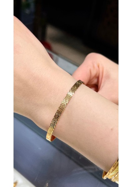 8 gr (GRAM) Yatırımlık Işçiliksiz Cam Kırığı çöp Bilezik 22 Ayar Altın