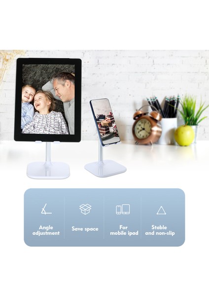 Zuomee Masa Tablet Cep Telefonu Ayarlanabilir Beyaz Tutucu (Yurt Dışından)