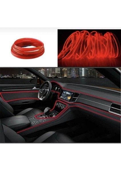 Araç Içi Aydınlatma Ip Neon LED Kırmızı 2 Metre