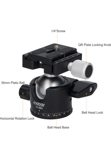 Zuomee H-35A Panorama Toplu Ayaklı Tripod Montaj Adaptörü Düşük Ağırlık Merkezi Maksimum 15 kg Yük Kapasitesi (Yurt Dışından) modelleri