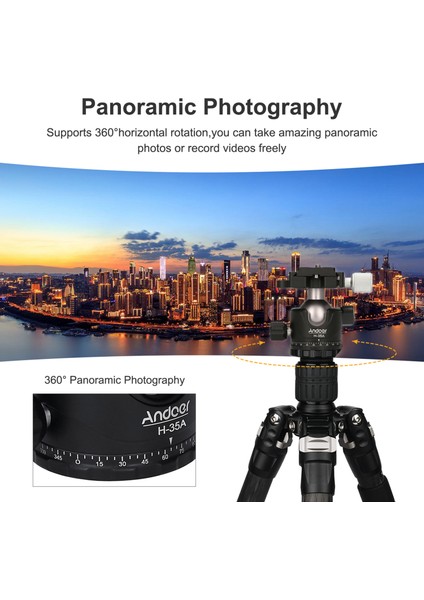 Zuomee H-35A Panorama Toplu Ayaklı Tripod Montaj Adaptörü Düşük Ağırlık Merkezi Maksimum 15 kg Yük Kapasitesi (Yurt Dışından) fırsatları