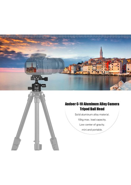 Zuomee C-10 Alüminyum Alöy Kameraya Uygun Minyatür Düşük Ağırlık Merkezi ve Maksimum 6 kg Yük Taşıma Kapasiteli Siyah Bilyalı Tripod Başlığı (Yurt Dışından)