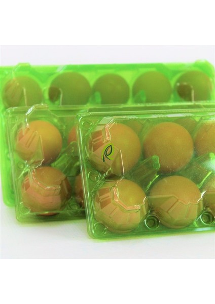6 Lı Yeşil Plastik Kapaklı Yumurta Viyolü 100 Adet