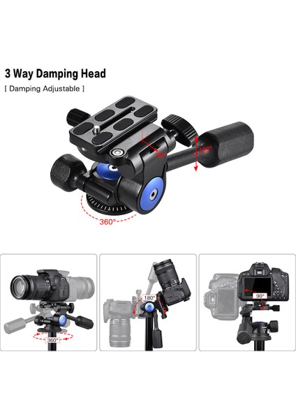 Zuomee A-40 3 Yollu Kamera Video Başlığı Alüminyum Alöjü 360° Panoramik Maksimum 5kg Yük Taşıma (Yurt Dışından) fırsatları