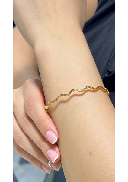 9 gr (GRAM) Yatırımlık Işçiliksiz Cam Kırığı Ajda Bilezik 22 Ayar Altın