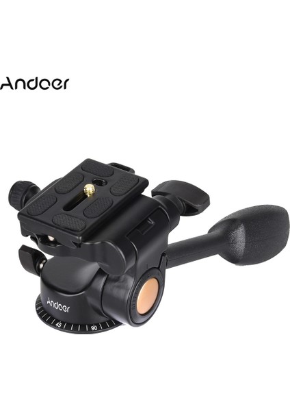 Zuomee Q08 Video Tripod Topu Başlığı 3 Yönlü Sıvı Başlığı Hızlı Çıkarma Plakası (Yurt Dışından)