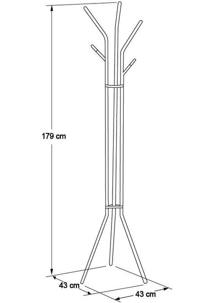 Handy Mate Maximo Çok Kollu Metal Askılık-Siyah 43X179X43 cm
