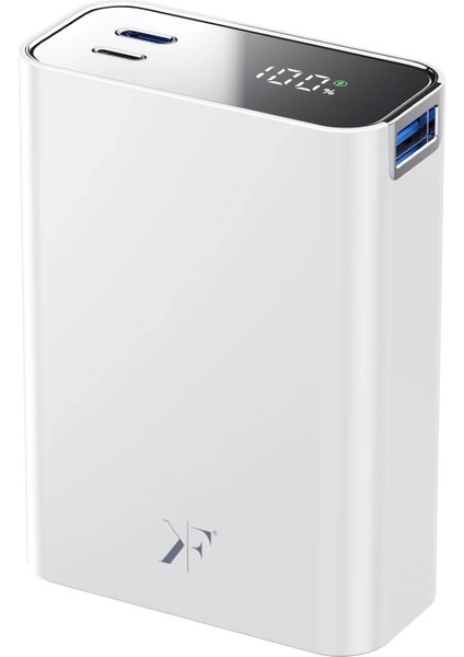 PW501 20.000 Mah Dijital Göstergeli 2 Adet 45W Type-C ve 22.5W USB Çıkışlı Şarj Pd Hızlı Şarj Magsafe Powerbank - Beyaz Gnzrz