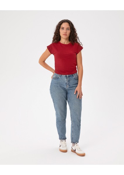 Sangria Basic Half Crop T-Shirt