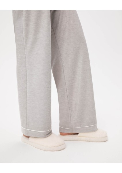 Gri Biyeli Pijama Altı