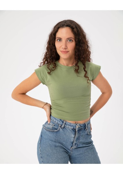 Matcha Basic Half Crop T-Shirt
