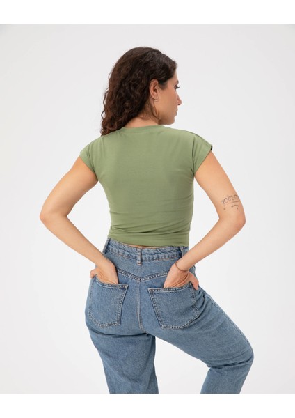 Matcha Basic Half Crop T-Shirt