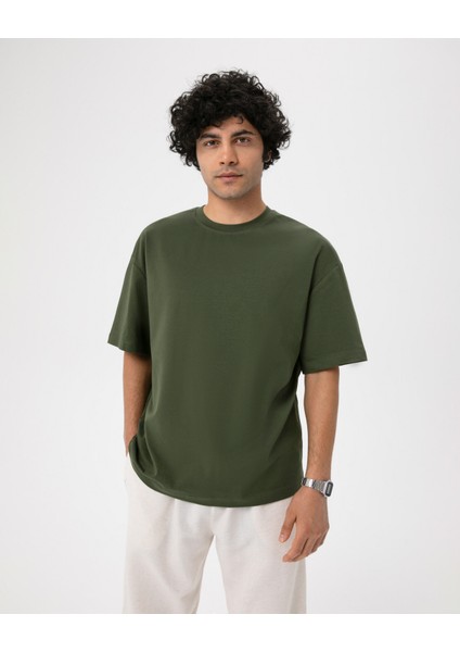 Haki Erkek Oversize T-Shirt