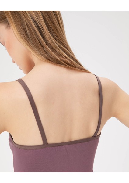 Kadın Lila Büzgülü Askılı Atlet - EcoVero™ Viskoz, Göğüs Büzgü Detaylı, Tek Kat, Hafif ve Rahat İç/Dış Giyim fırsatları