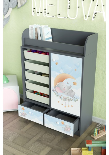 Minik Rüyacı Design "melova" 5 Sepetli 2 Çekmeceli Çok Amaçlı Oyuncak Dolabı fırsatları