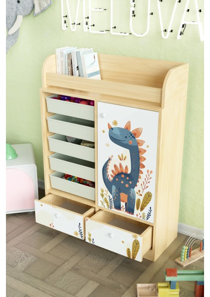 Minik Dino Design "melova" 5 Sepetli 2 Çekmeceli Çok Amaçlı Oyuncak Dolabı fırsatları