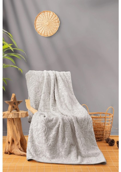 Emboss Çift Kişilik Battaniye 220X240 Taş