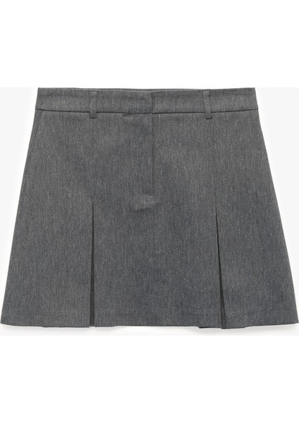 Pamuklu A Kesim Pileli Mini Etek fiyatları