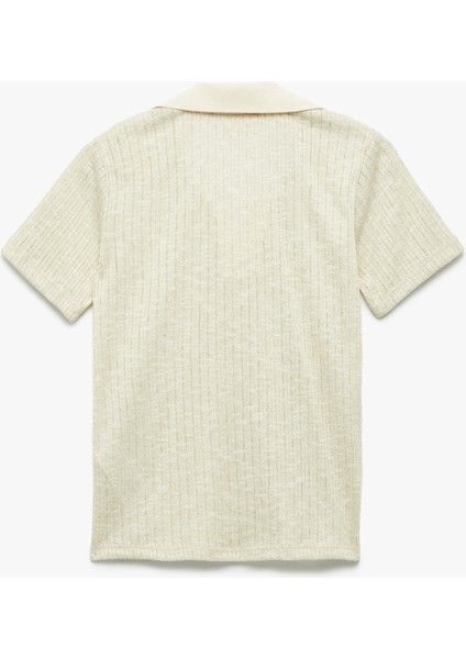 Metalik Iplik Detaylı Parıltılı Kısa Kollu Polo Yaka Tişört fiyatları