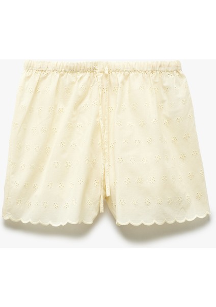 Rahat Kalıp Beli Bağlamalı Fistolu Şort Pijama Altı