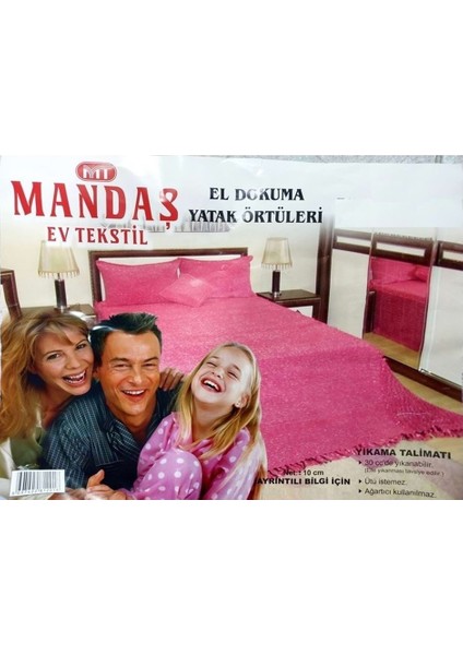 Tavşan Tüyü El Dokuma Yumuşak Dokulu Tek Kişilik Yatak Örtüsü (160X240)-PEMBE