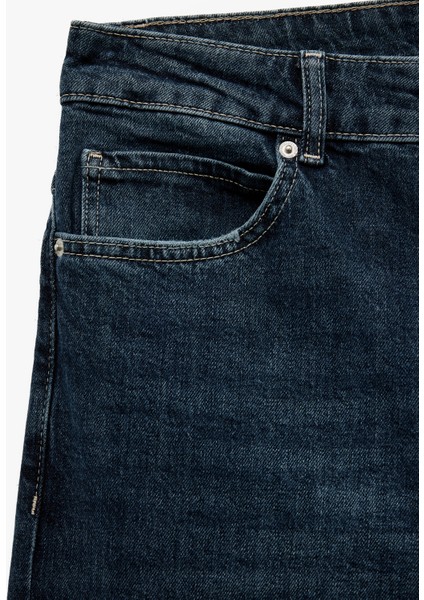 Pamuklu Normal Bel Tapered Fit Jean Pantolon fırsatları