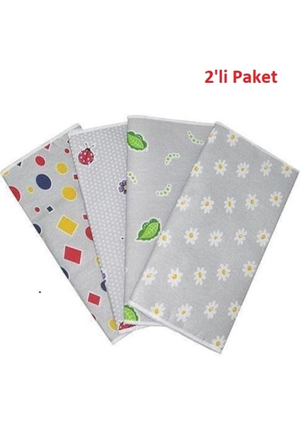 2li Paket Mandaş Lüx Süngerli Ütü Masası Kılıfı Örtüsü Bezi (140X52)