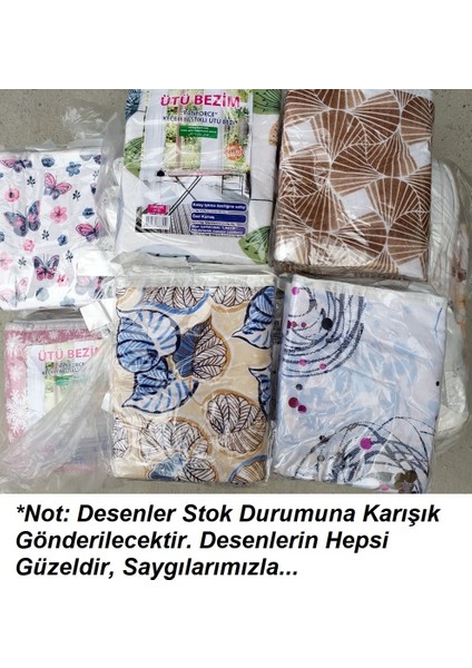 Ütübezim Lastikli Isıya Dayanıklı Keçe Lamineli Ütü Masası Kılıfı, Ütü Bezi (140X50) modelleri