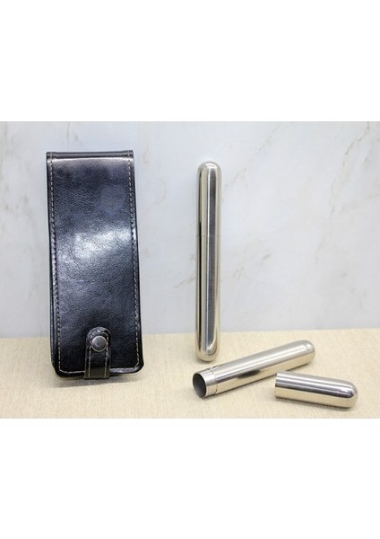 Deri Kılıflı Ikili Paslanmaz Çelik Puro Tüpü