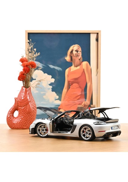 1/18 Porsche 718 Spyder Rs W/ Weissach Pack 2023 Gt-Silvermetallic