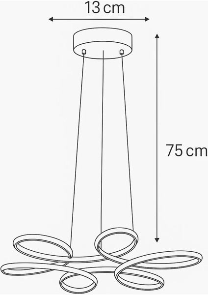 Istanbul Avize Megie Siyah Ledli Lüx Modern Beyaz Power LED Avize