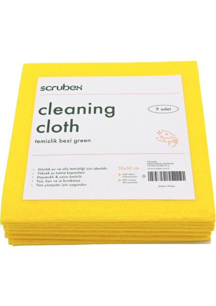 Green Temizlik Bezi 9’lu - Sarı