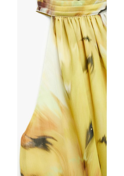 Desenli Halter Yaka Şifon Bluz modelleri