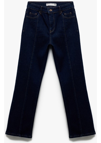 Normal Bel Ispanyol Paça Denim Pantolon - Flare Jeans