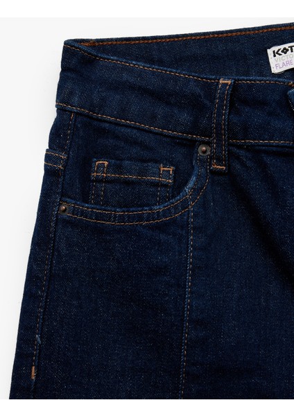 Normal Bel Ispanyol Paça Denim Pantolon - Flare Jeans fırsatları