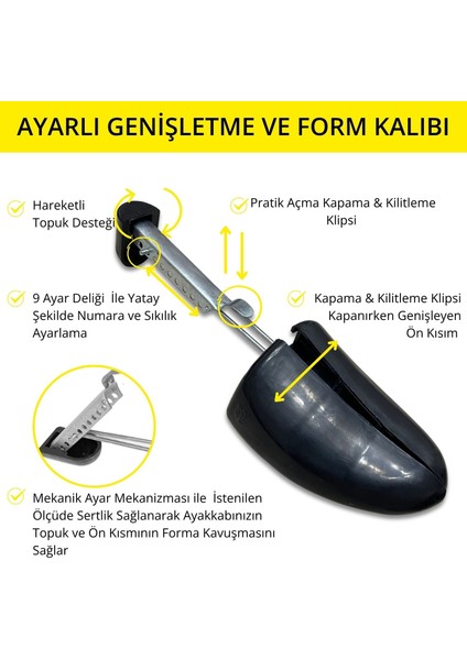Ayakkabı Genişletme ve Form Kalıbı, Pratik Ayarlanabilir, 1 Çift
