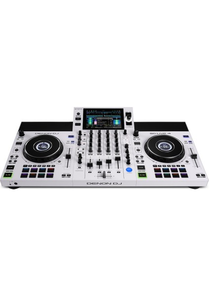 SC Live 4 | 4-Deck Standalone DJ kontrolcü, 7" Dokunmatik Ekran, Dahili Hoparlörler ve WI-FI - Beyaz