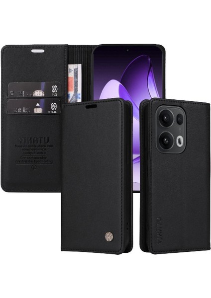 Oppo Reno 13 Pro 5g Suni Deri ve Tam Mat Tpu Için Flip Case ve Ile (Yurt Dışından)