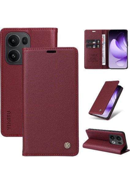 Oppo Reno 13 Pro 5g Suni Deri ve Tam Mat Tpu Için Flip Case ve Ile (Yurt Dışından)