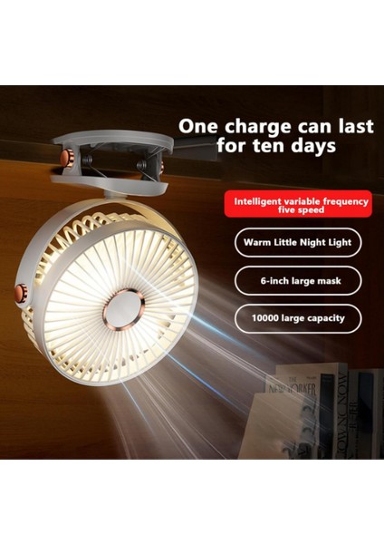 Masa Vantilatörü ve Gece Lambası 5 Hız Aşamalı Güçlü Hava Akışlı Fan Ev Ofis Seyahat Kamp Tekne indirimleri