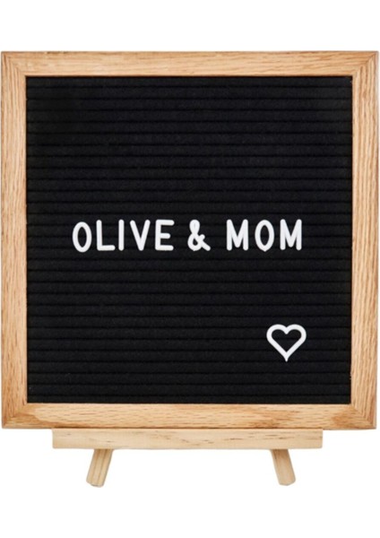 Harfli Ahşap Yazı Panosu - siyah - Letter Board