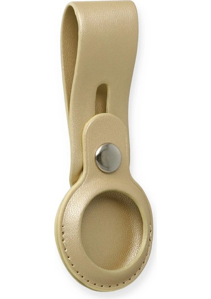 Airtag Askılı Deri Kılıf - Gold