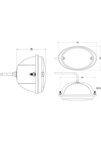 Serko Stop Lambası Oval Tip Unıversal (165*105 Mm) El-Naso Serisi Traktörler modelleri